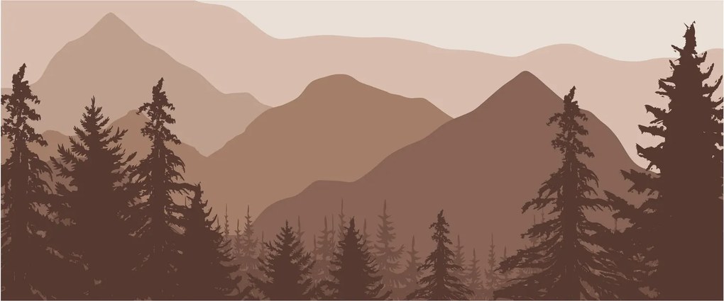 Kép - Barna hegyek N⁰2 (120x50 cm)