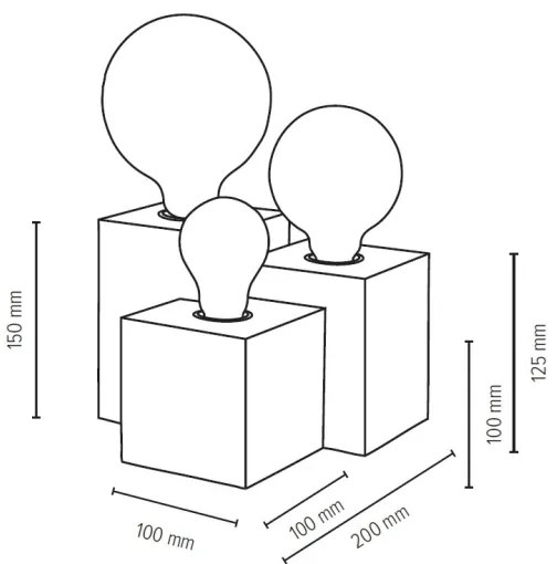 Spot-Light 2276376 - Vincent asztali lámpa 3xE27/15W/230V