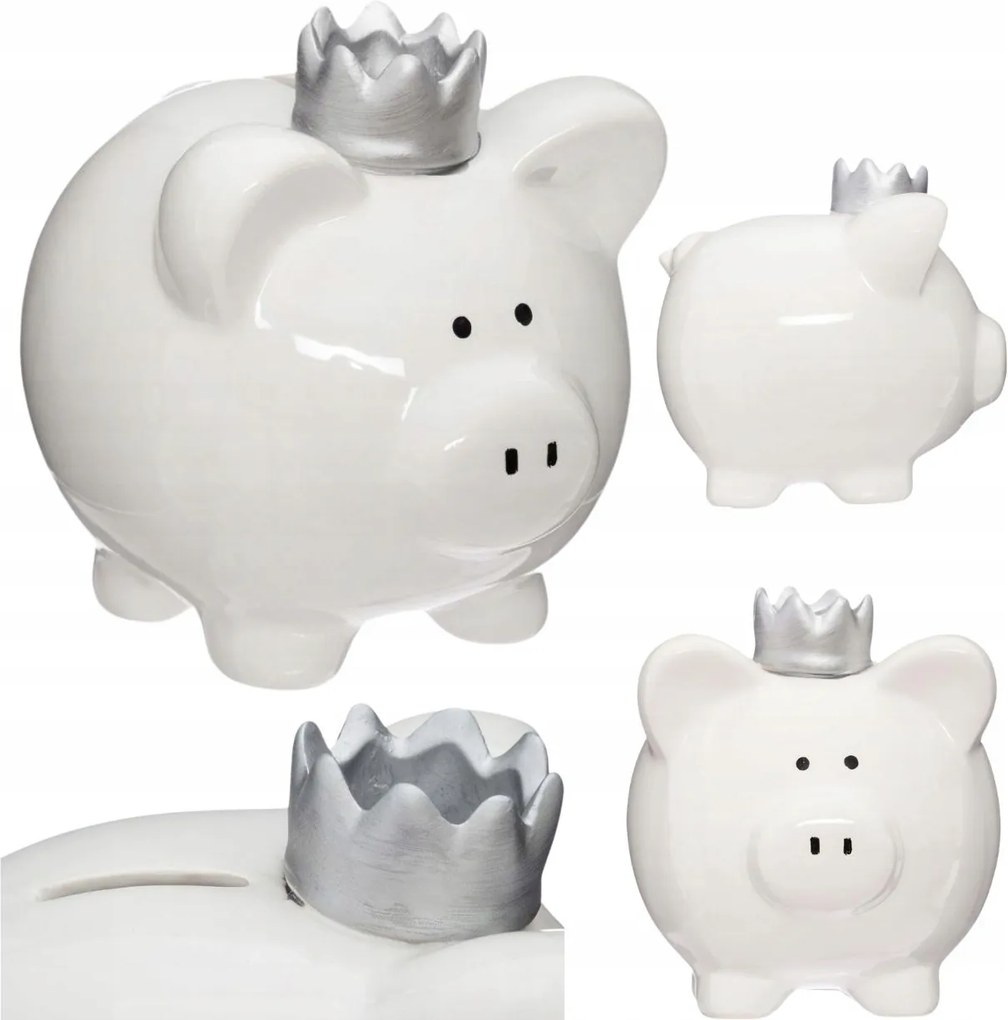 Malac Persely Fehér Kerámia Érme Gyerekeknek Dekorációs Figura