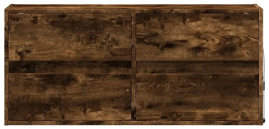 füstös tölgy színű fali TV-szekrény LED-ekkel 100x31x45 cm