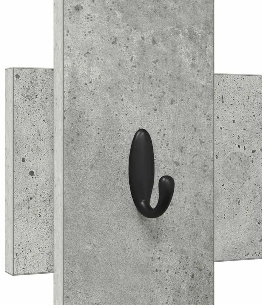 Fali Kabáthorog tárolóval Beton szürke 60 x 3 x 82 cm Faanyag