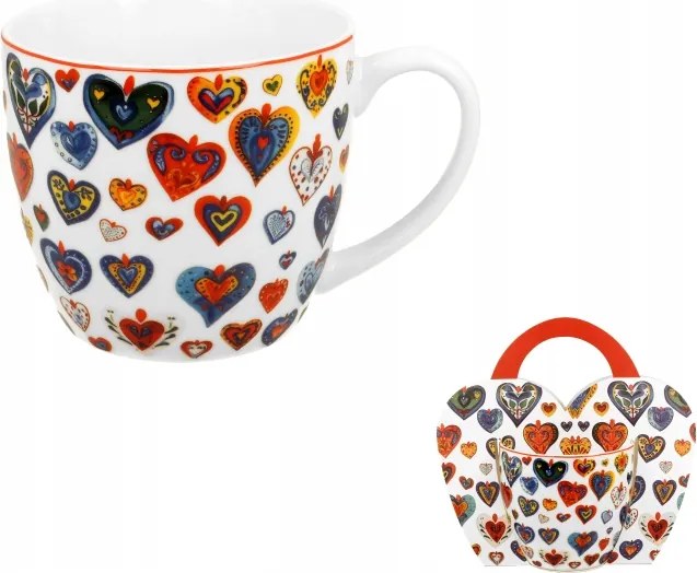 Bögre Színes szív kicsi 400 ml