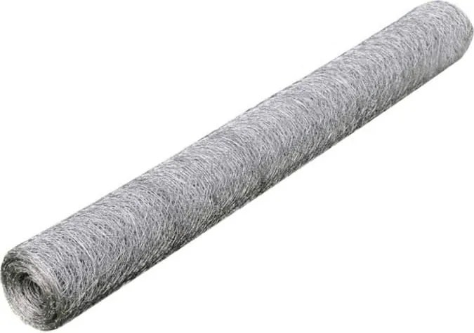 vidaXL ezüst horganyzott acél csirkeháló drótkerítés 25 x 0,75 m