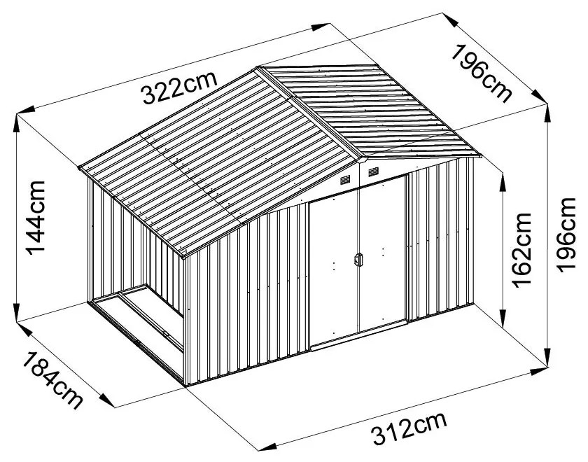 Avenberg Kerti ház fatárolóval 3,22 x 1.96 m ANTRACIT SD-X68EWS