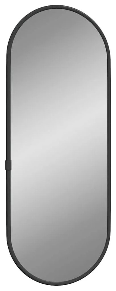 fekete ovális falitükör 40x15 cm