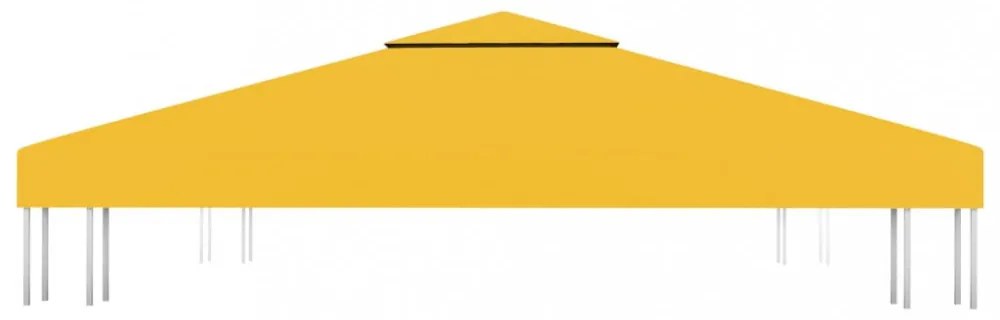 sárga kétszintes pavilon-tetőponyva 310 g/m² 3 x 3 m