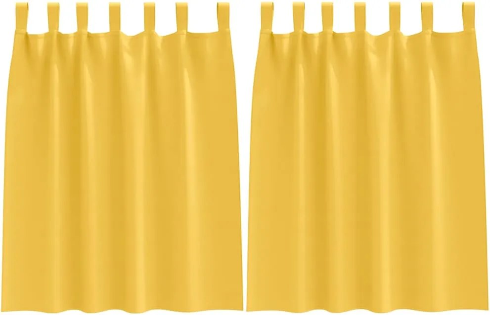 vidaXL Fekete Függöny Gyűrűkkel 2 pcs Mustár sárga 140 x 140 cm