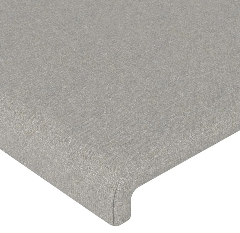 világosszürke szövet LED-es fejtámla 147x16x118/128 cm