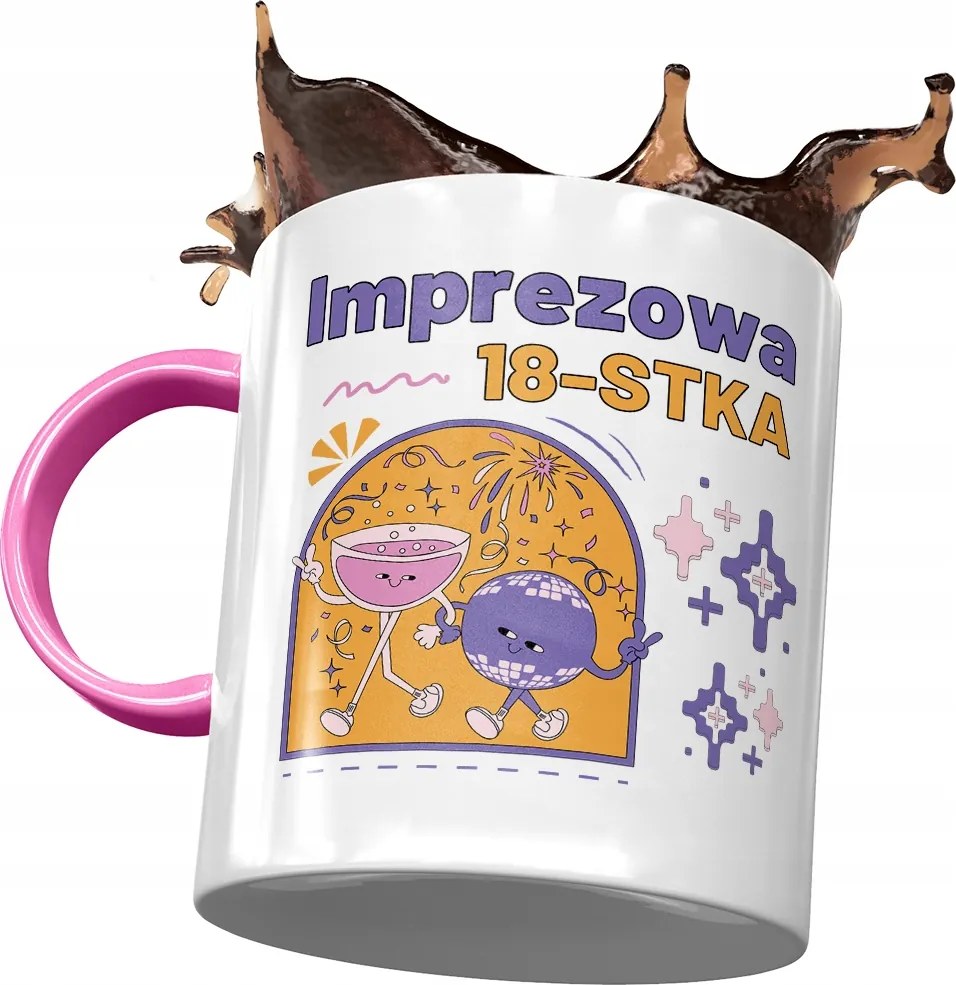 Rózsaszín Bögre Születésnapra 18 18. 18. Ajándék Nyomtatott Fotóval