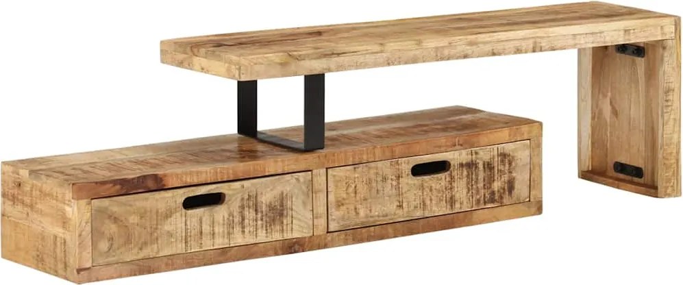 vidaXL tömör mangófa TV-állvány (118-200) x 30 x 40 cm