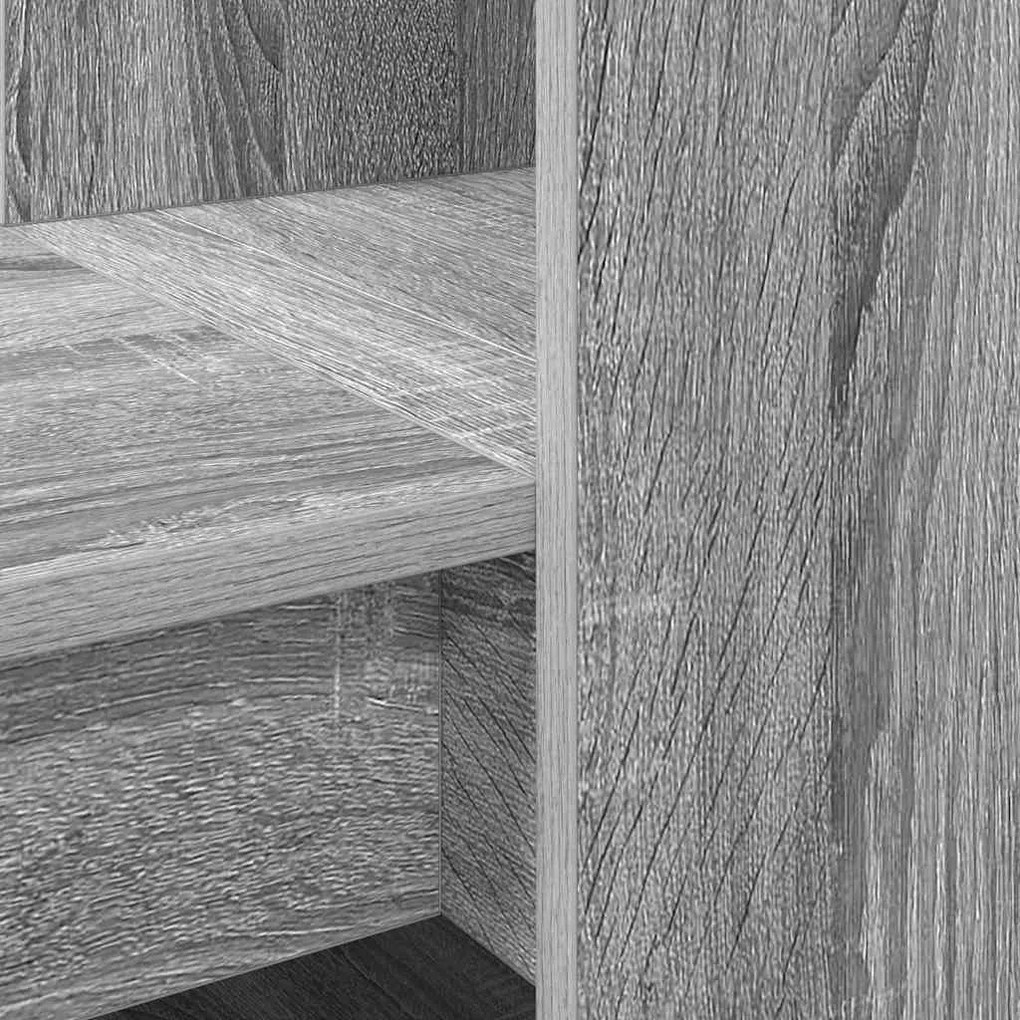 Asztal polcokkal Szürke Sonoma 122 x 67 x 145 cm Faanyag