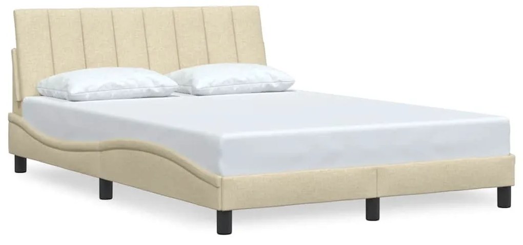 krémszínű szövet ágykeret matrac nélkül Hanko 140 x 190 cm