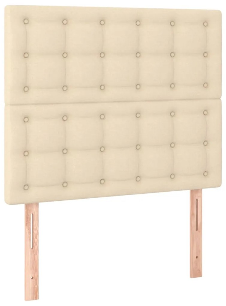krémszínű szövet LED-es fejtámla 100x5x118/128 cm