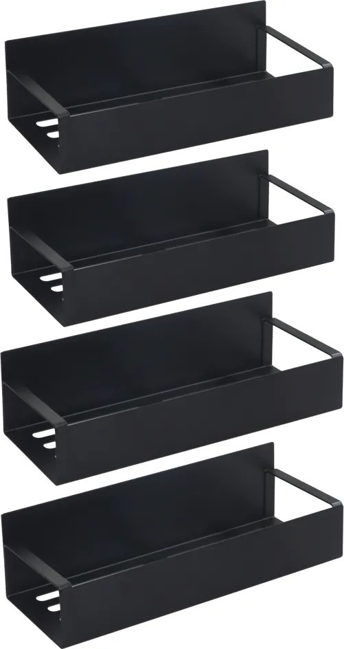Polcok, 4 db, fekete, ZOBER TYP 2