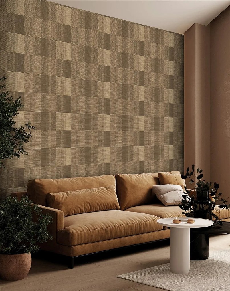Decoprint Imani Panama barna-sötétbarna geometrikus texturált vlies tapéta – IM28030