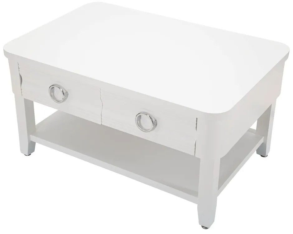 Fehér jegenyefenyő dohányzóasztal 60x90 cm Shine – Mauro Ferretti