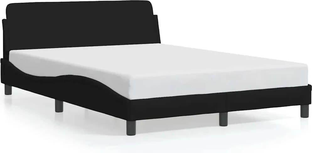 vidaXL fekete szövet ágykeret Dover 140x200 cm