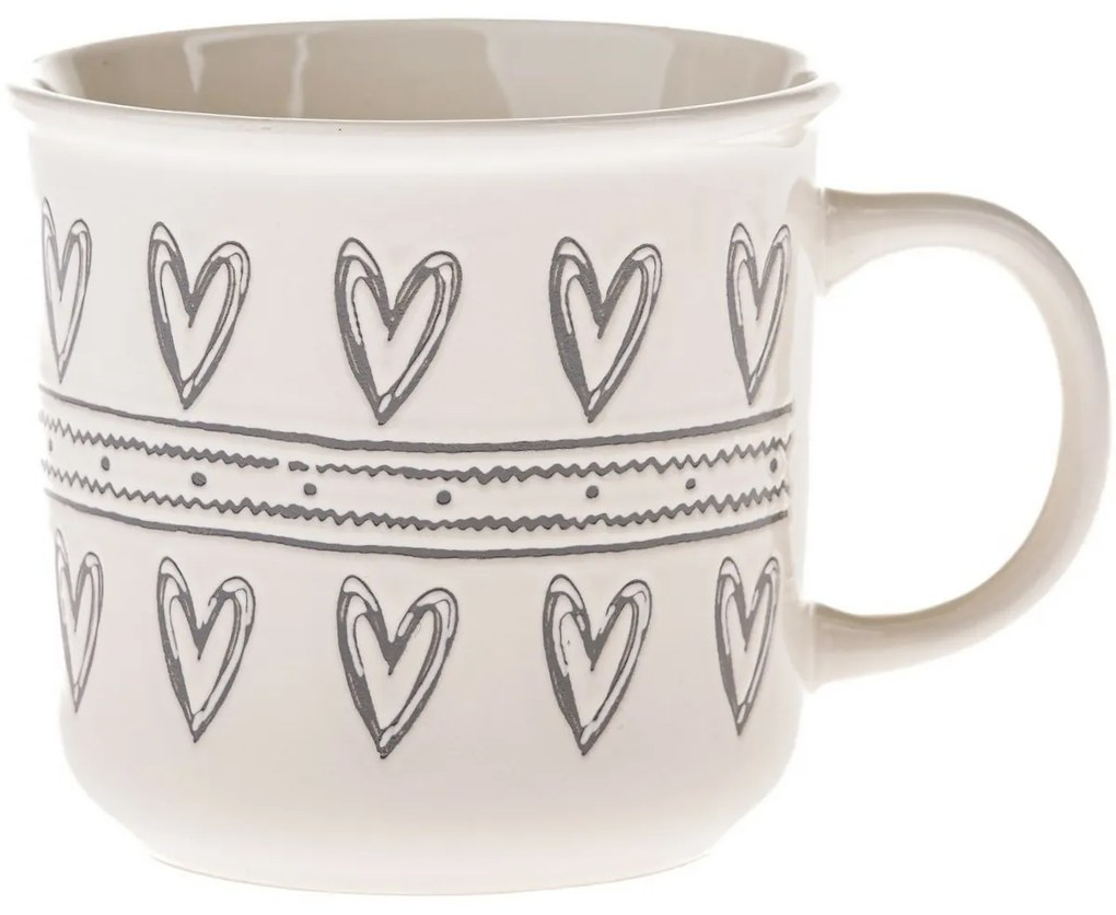 Kerámia bögre Szívek II, 450 ml