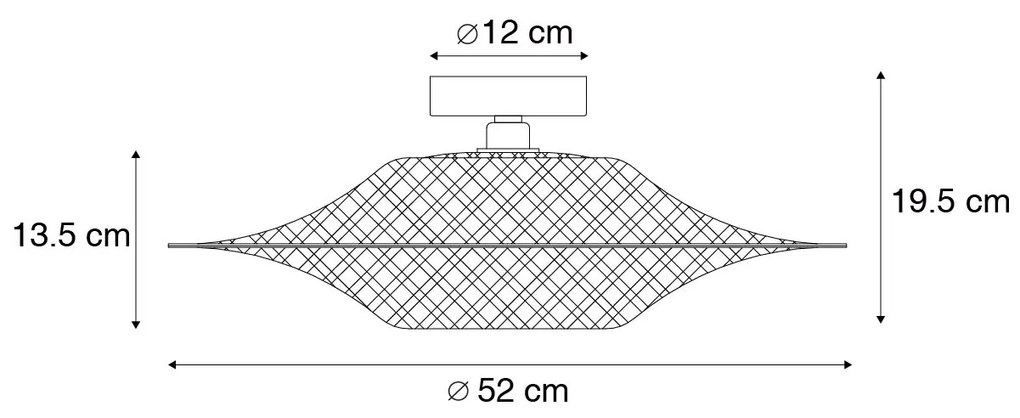 Keleti kültéri mennyezeti lámpa bambusz 50 cm IP44 - Rina
