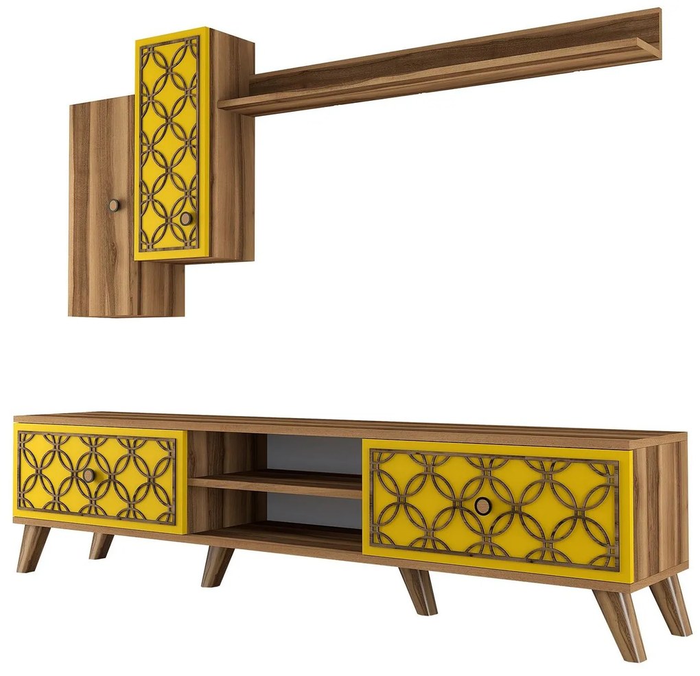 Nappali fal Classy S (dió + sárga). 1088343