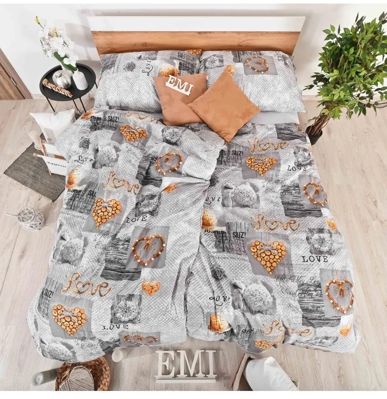 EMI Zaos szürke pamut ágyneműhuzat