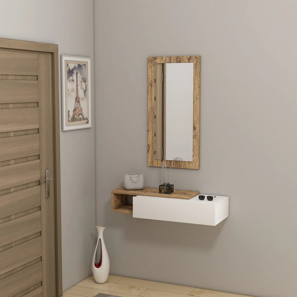 Fali polc Vien - Atlantic Pine, White