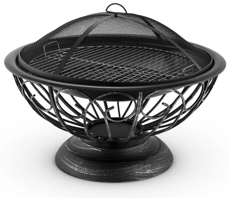 Tulip, tűzrakóhely, Ø 75 cm, grill, védelem a szikrák ellen, acél, polírozott