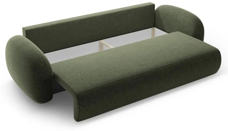 Zöld zsenília kinyitható-tárolóhelyes kanapé 262 cm Tonale – Cosmopolitan Design