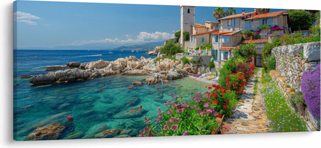 Kép - Festői tengerparti falu (120x50 cm)