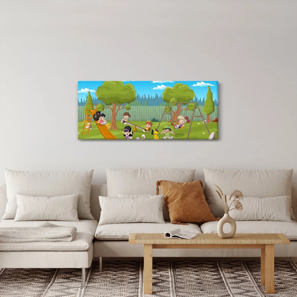 Kép - gyerekek a játszótéren (120x50 cm)