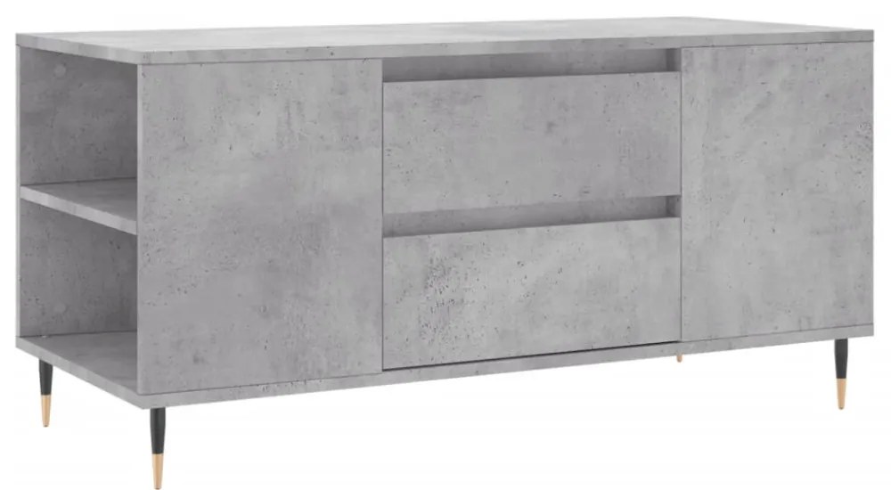 betonszürke szerelt fa dohányzóasztal 102x44,5x50 cm