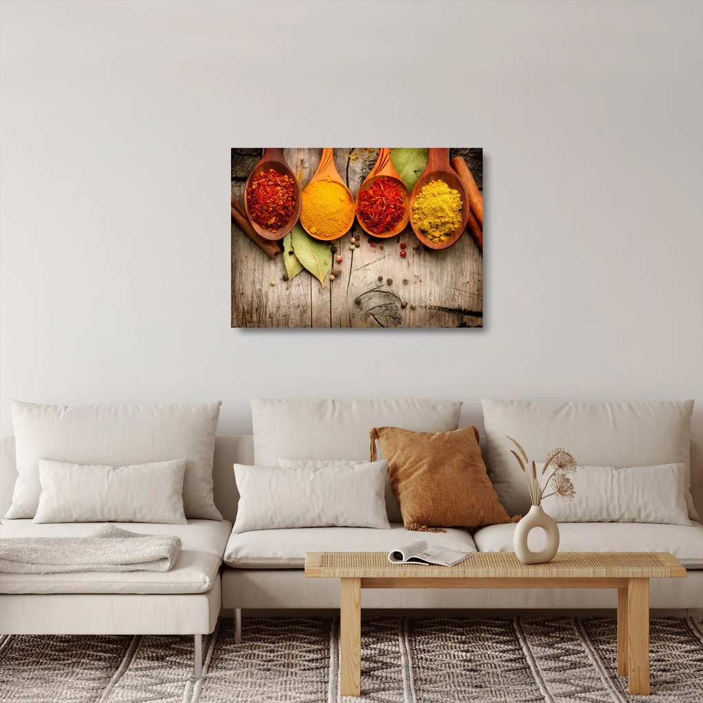 Kép - Fűszerek a fán (üvegen) (70x50 cm)