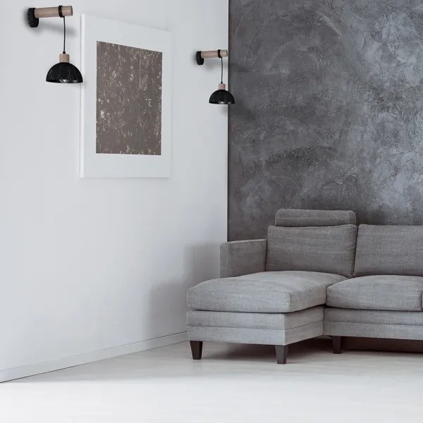 Fali lámpa ERIK 1xE27/60W/230V barna/fekete