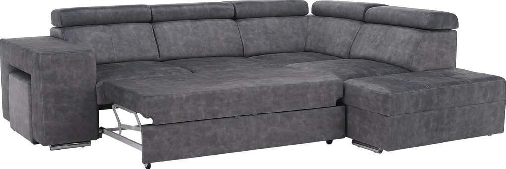 Ülőgarnitúra, szürke, jobbos, MALAGA