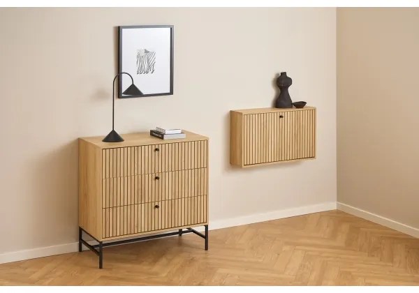 OLIVIA fiókos komód, tölgy