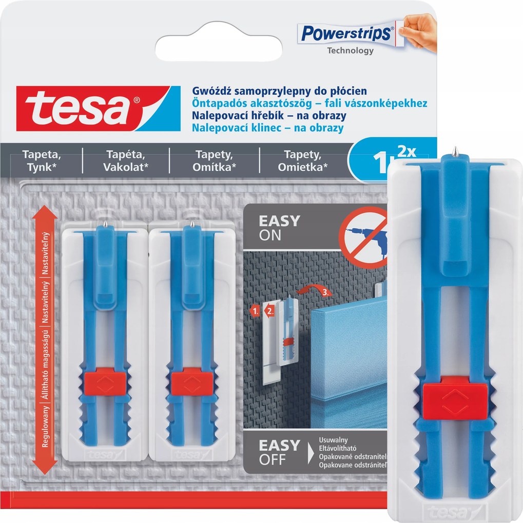 Öntapadós akasztók Tesa Képszeg Állítható vakolat tapéta 1kg