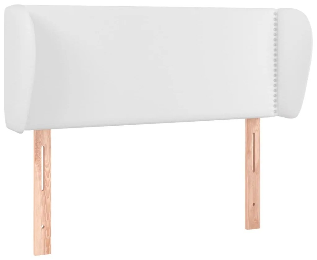 fehér műbőr szárnyas fejtámla 83x23x78/88 cm