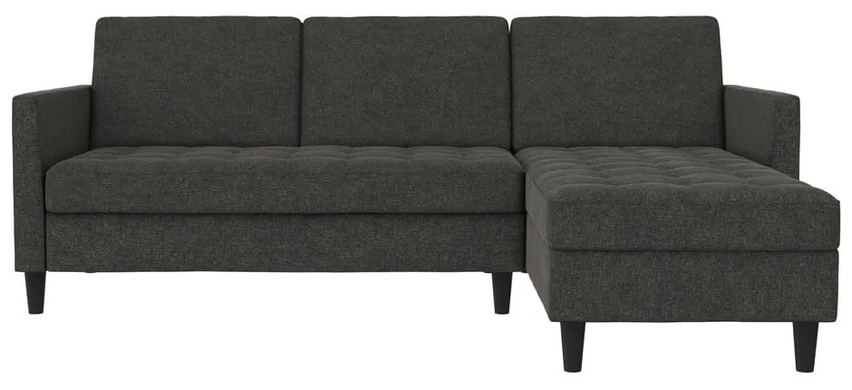 Sötétszürke bársony sarokkanapé Presley – Støraa