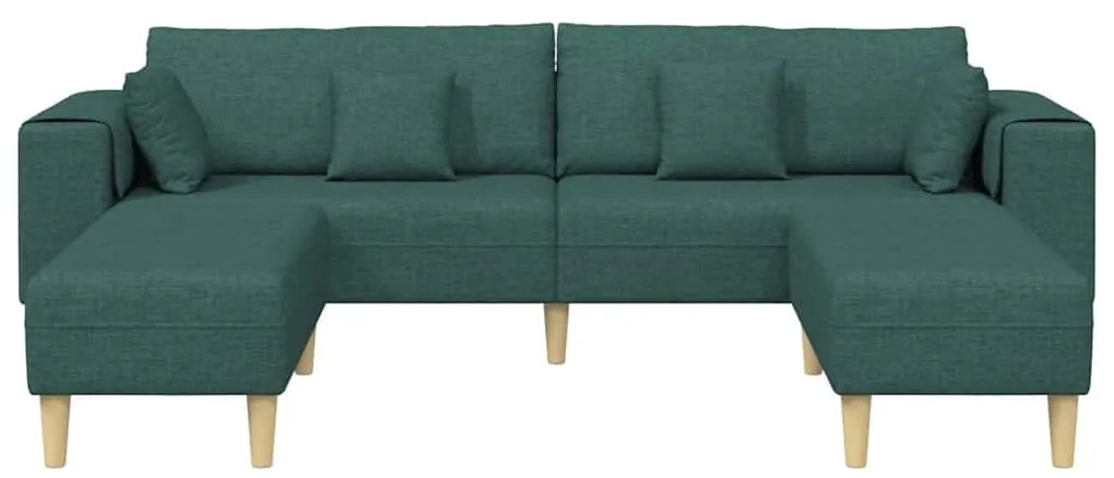 Szövet kanapé párnával 3 pcs Sötétzöld 208 cm szövet