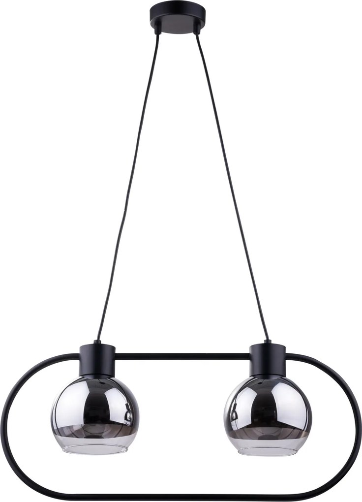 SIGMA LIGHTING 31892 LINDA Többágú Függesztett Lámpa Fekete, Átlátszó, Ezüst E27 IP20