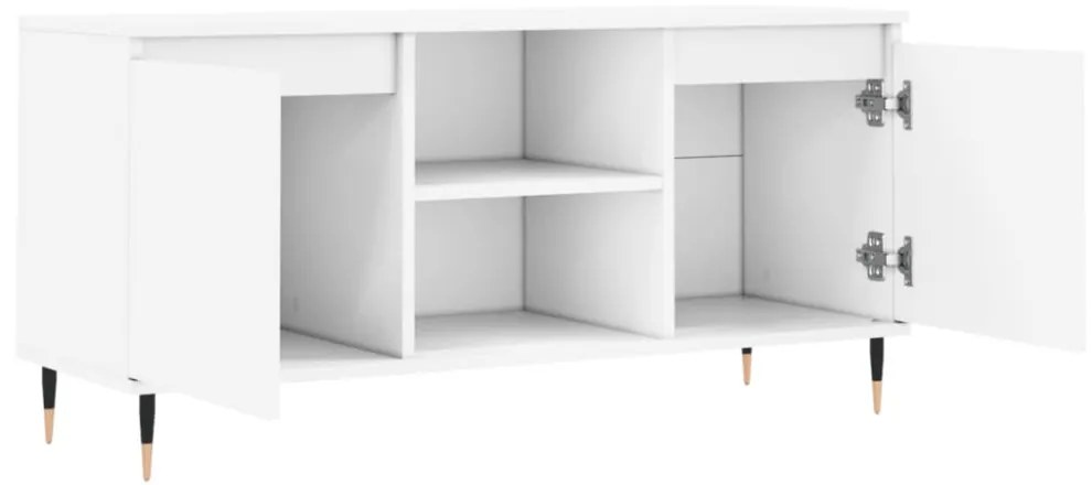 fehér szerelt fa TV-szekrény 104 x 35 x 50 cm