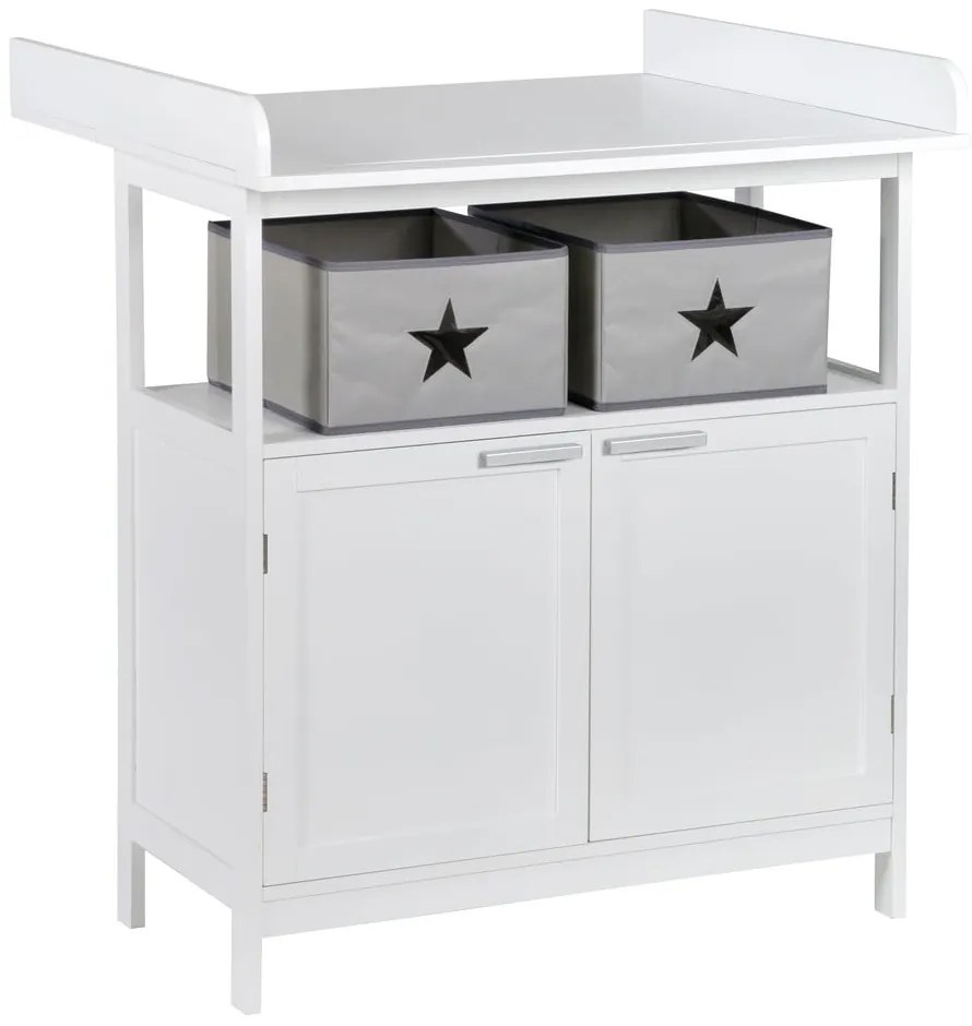 Fehér gyerek komód pelenkázó feltéttel 75x100x87 cm Hamburg – Roba