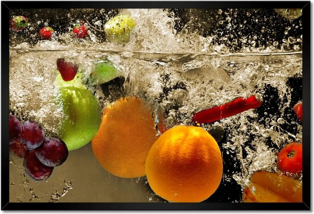 Poszterek keretben 60x40 Gyümölcsök a vízbe esve