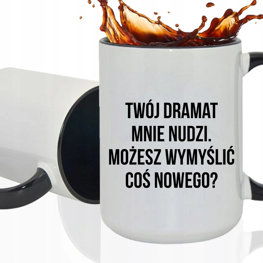 Bögre Fehér XXL Beltéri Fekete Kerámia Vicces Kütyü Dráma Unatkozom