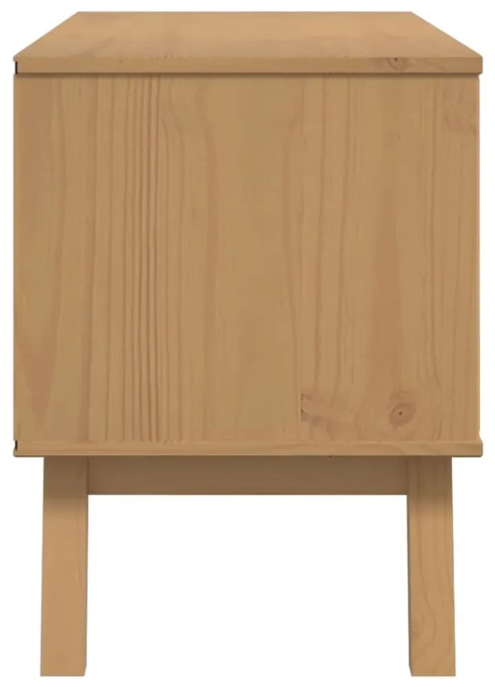 OLDEN barna tömör fenyőfa TV-szekrény 114 x 43 x 57 cm