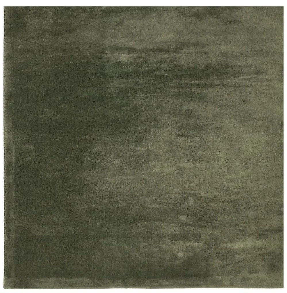 HUARTE erdőzöld rövid szálú puha és mosható szőnyeg 120x120 cm