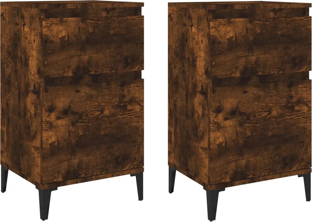 vidaXL 2 db füstös tölgy színű éjjeliszekrény 40 x 35 x 70 cm