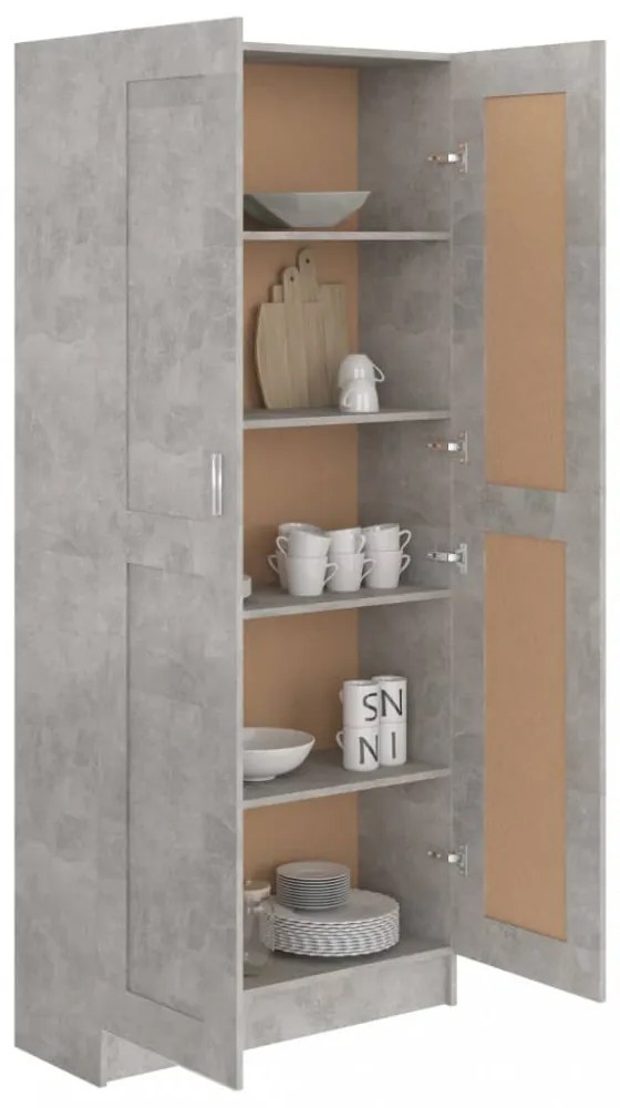 betonszürke szerelt fa könyvszekrény 82,5 x 30,5 x 185,5 cm
