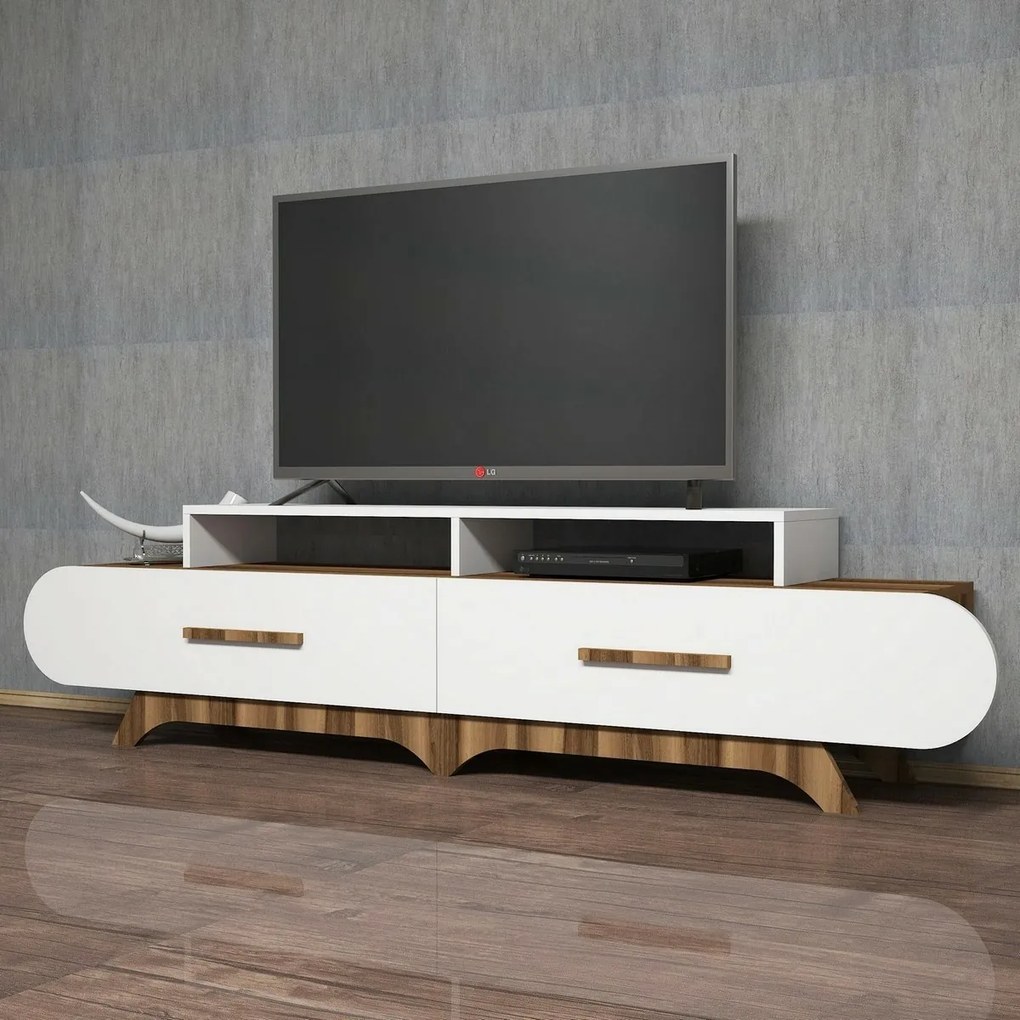 Flora White and Walnut TV-asztal