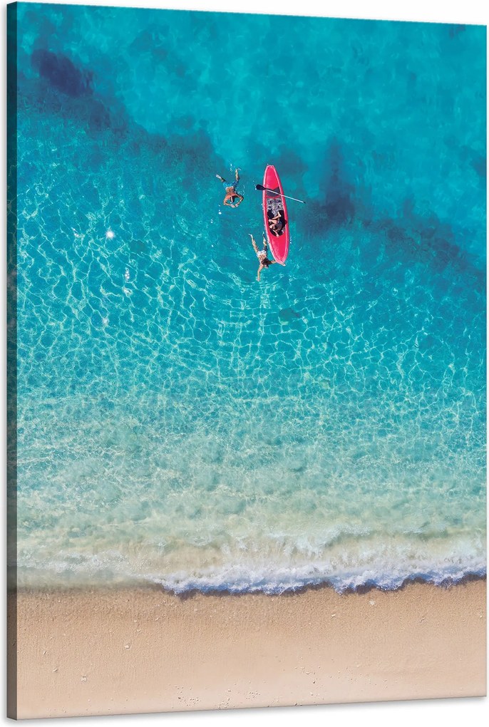 Vászonkép Kajak Tengerpart Emberek Pihenés 60x90 cm Ideális ajándék